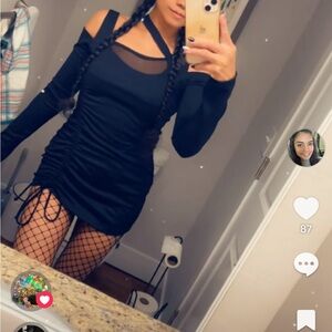 POSTER GIRL Black Long Sleeve Dress